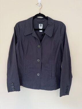 GAP Women Black Large Casual Jacket Utility Essential Capsule Layering Career